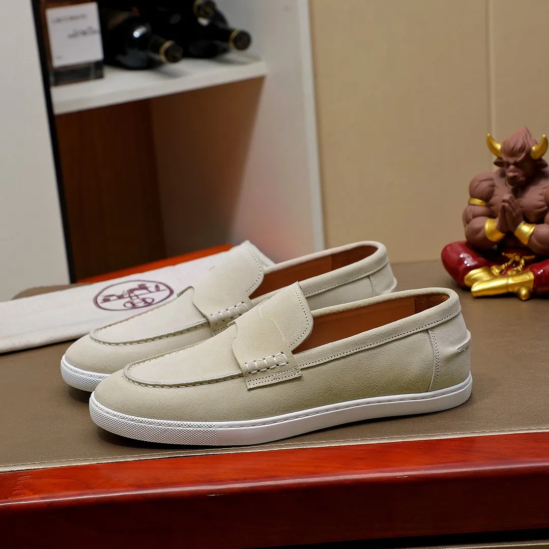Men's shoes 💰500💰 HERMES Hermès high-end quality original order -Original: imported 🔝Nappa calfskin, frosted cowhide, outer seaming process -Inside: water-dyed cowhide -Outsole: original TPR rubber outsole -Super high quality control·Fine workmanship: High-end, extravagant, and grade) Size: 39-45 (38, 46, can be customized)